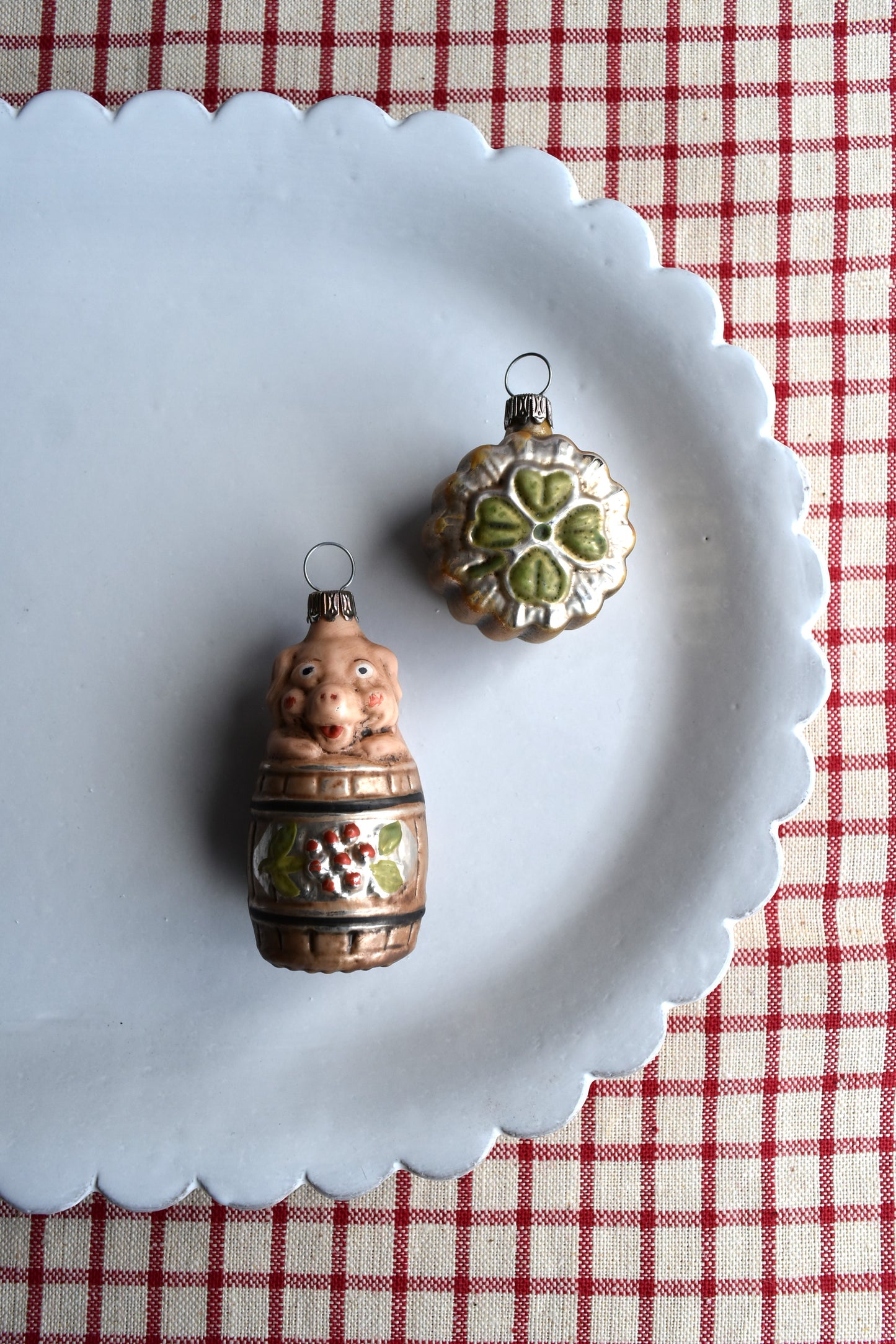 Pig & Lucky Clover - Nostalgic German Christmas Ornaments - Set X