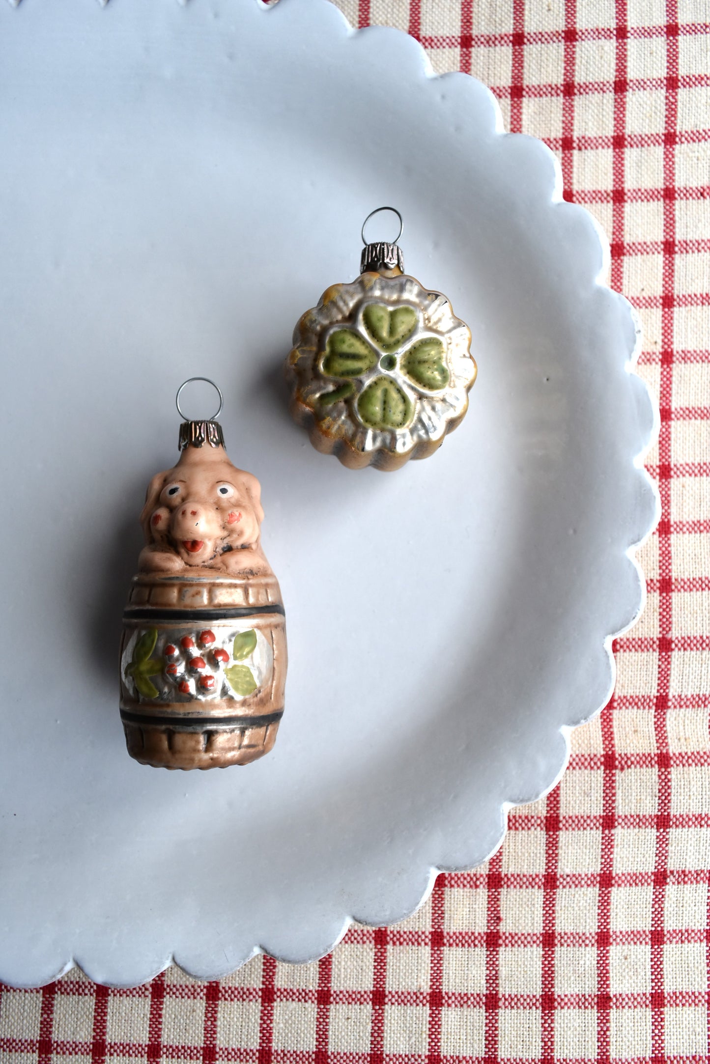 Pig & Lucky Clover - Nostalgic German Christmas Ornaments - Set X