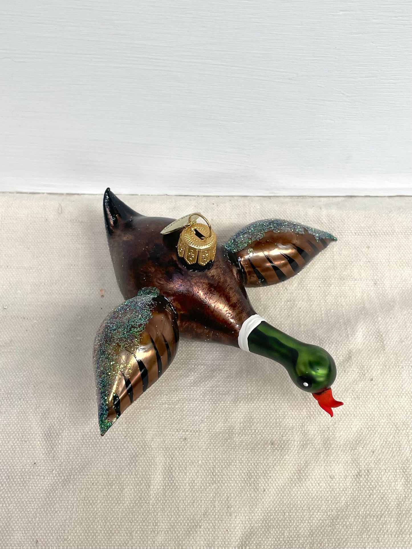 Polish Glass Christmas Ornament - Flying Duck