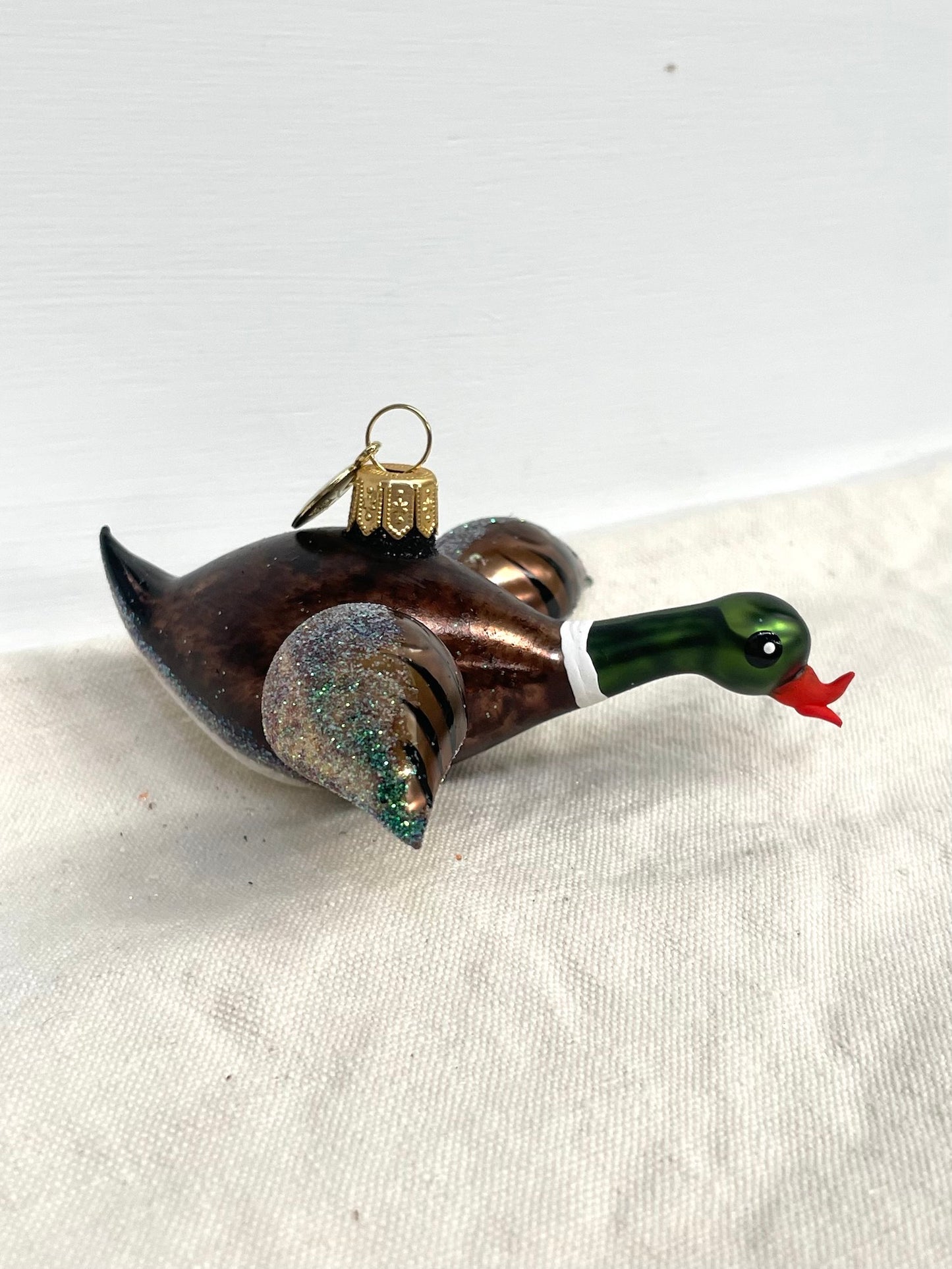 Polish Glass Christmas Ornament - Flying Duck