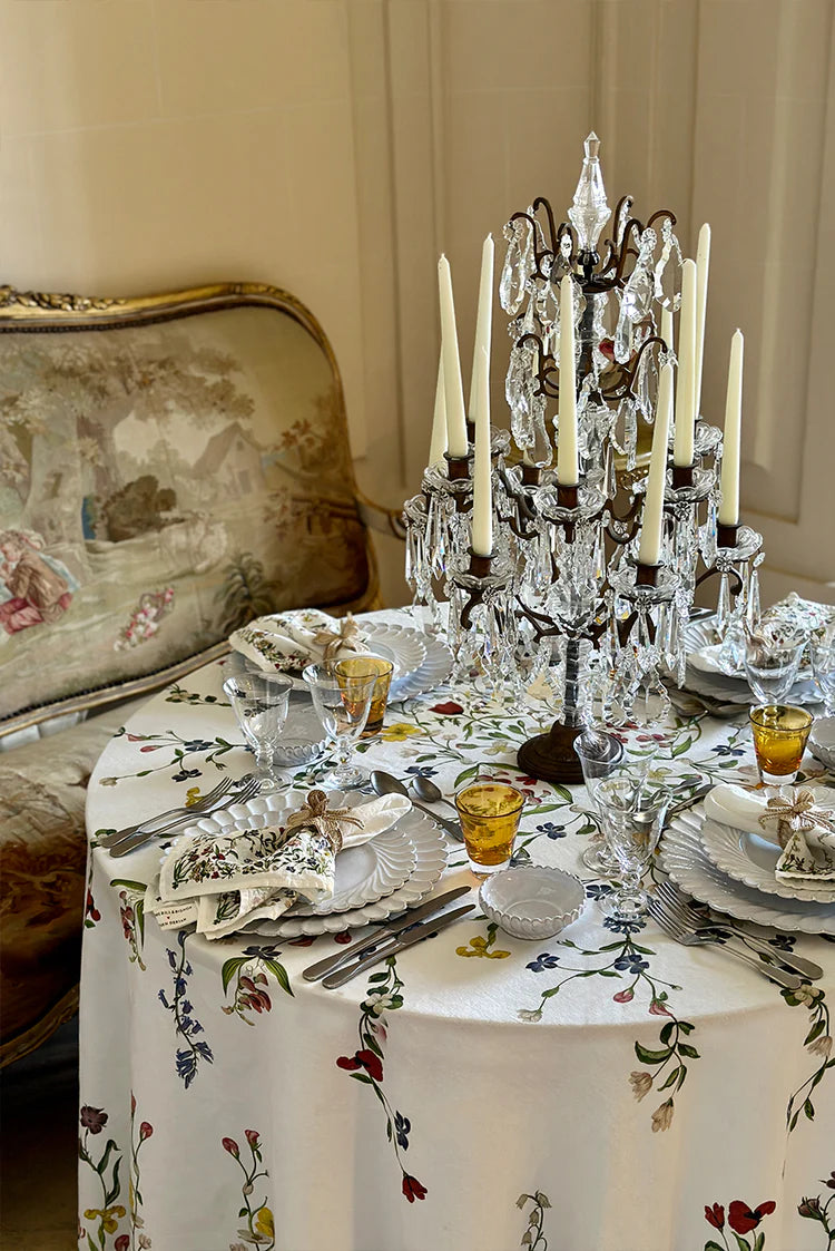 Summerill & Bishop x John Derian 'Botanical Wildflower' Round Linen Tablecloth