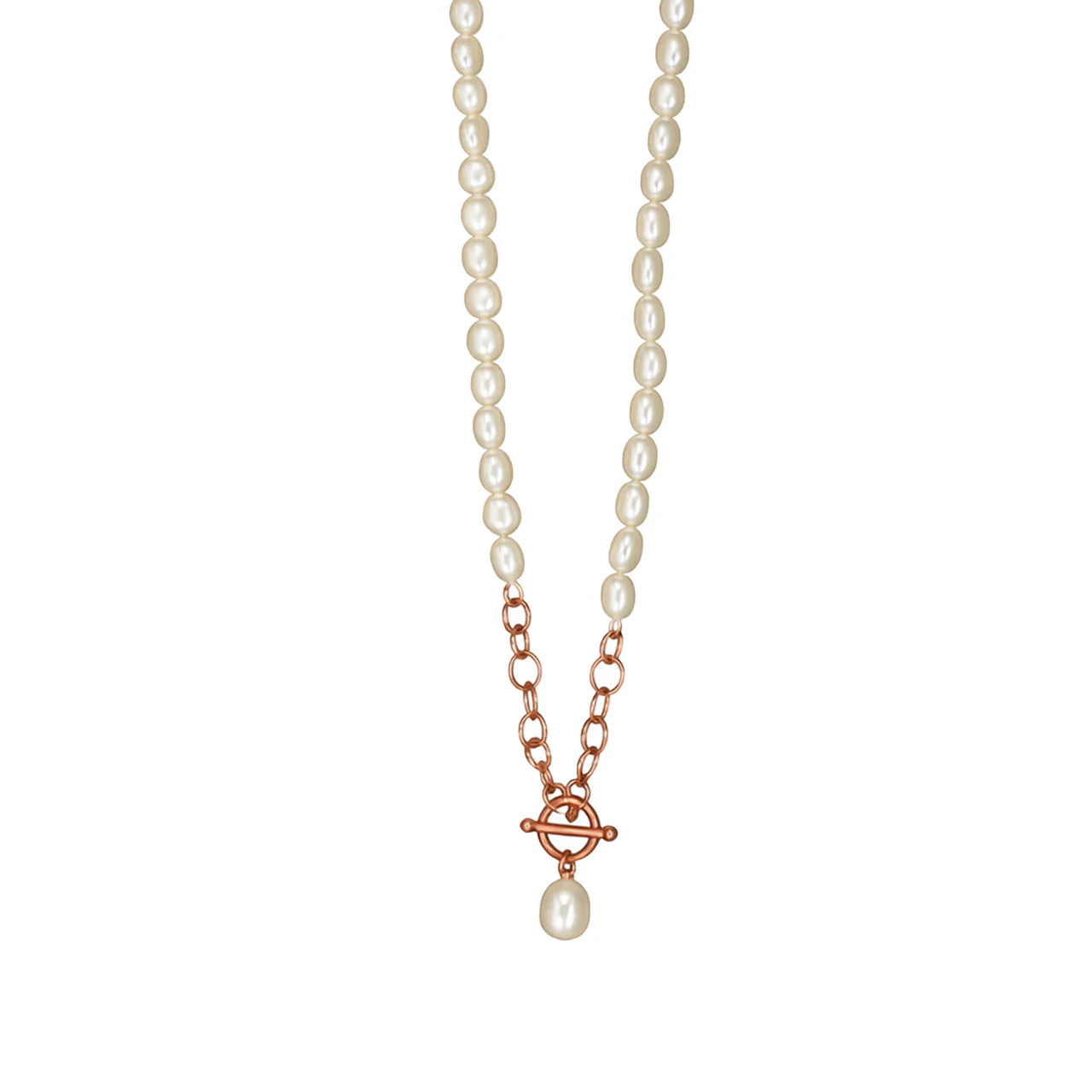 Italian Baroque Pearl Necklace With Rose Gold Clasp