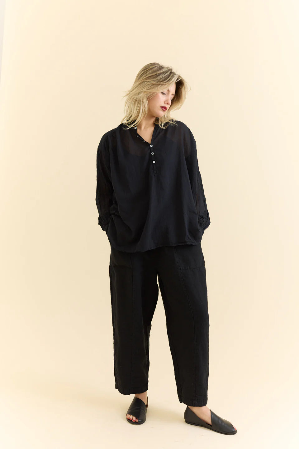 Metta Hill Shirt Cotton Voile - Black
