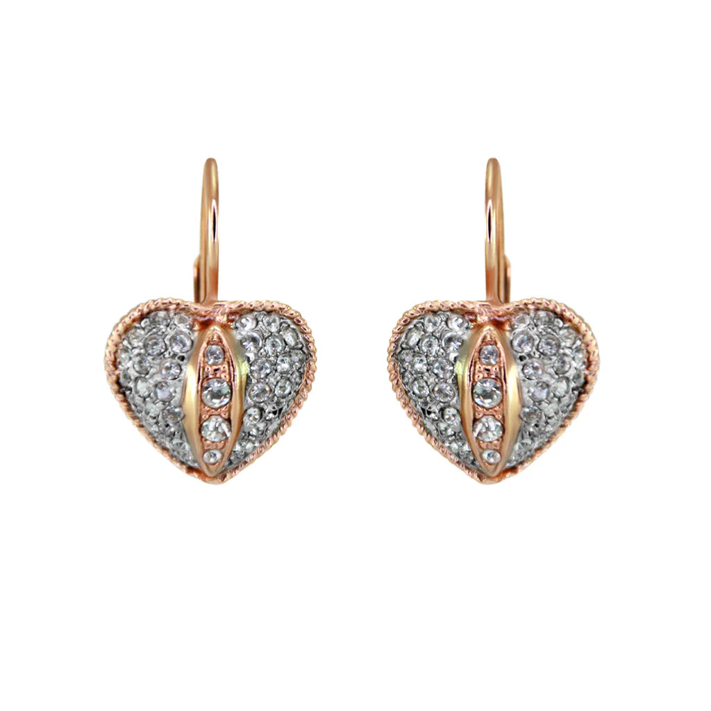 Italian Crystal Heart Drop Earrings