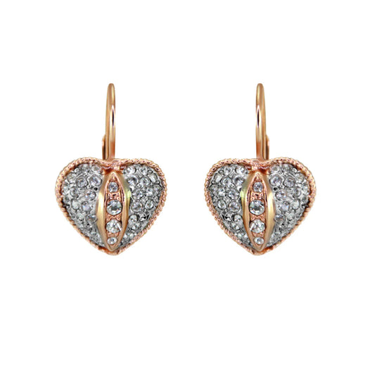Italian Crystal Heart Drop Earrings
