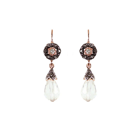 Italian Crystal & Fume Drop Earrings