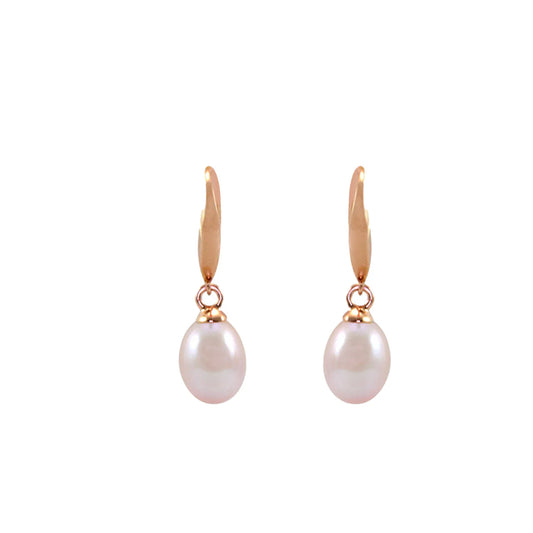 Italian Pink Pearl Drop Earrings