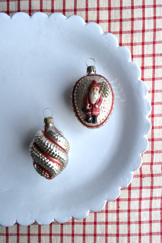 Santa & Swirl - Nostalgic German Christmas Ornaments - Set XII