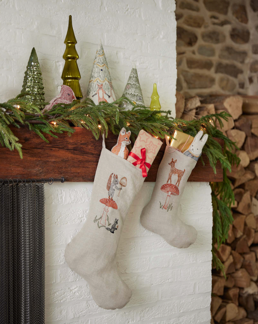 Coral & Tusk Squirrel with Mushroom Large Stocking