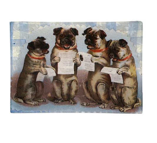 John Derian 'Pug Choir’ 4.5 x 6.5" Mini Rectangle Tray