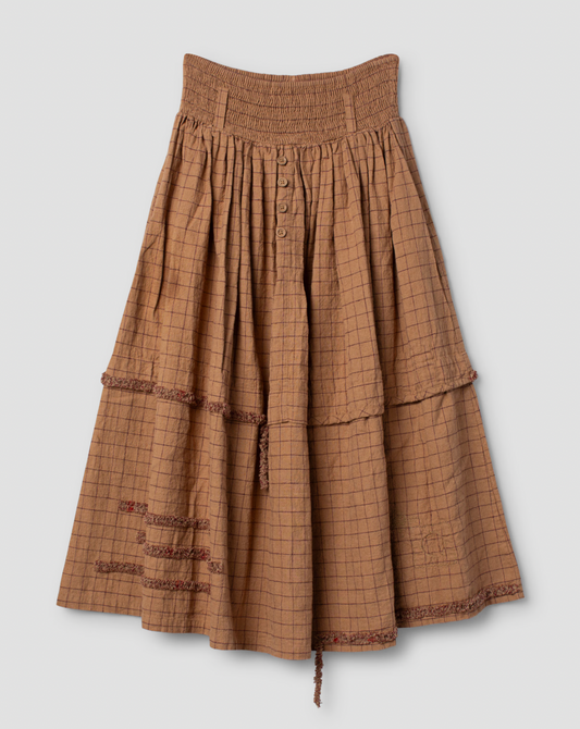 Ewa i Walla 'Sabrina' Checked Skirt In Cinnamon