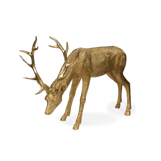 Gold Bowing Reindeer - Large