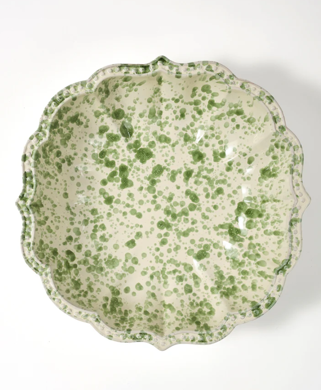 Cabana - Speckled Serving Bowl - Green & White