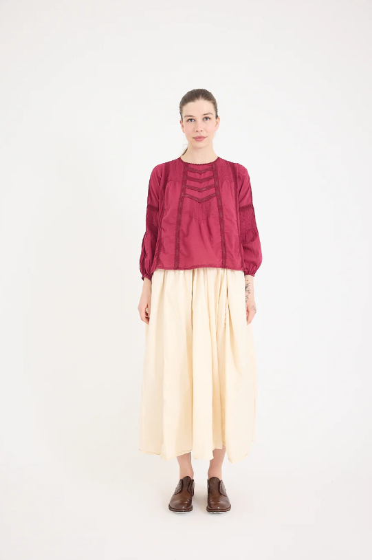 Metta Alice Blouse - Cotton Lace - Berry