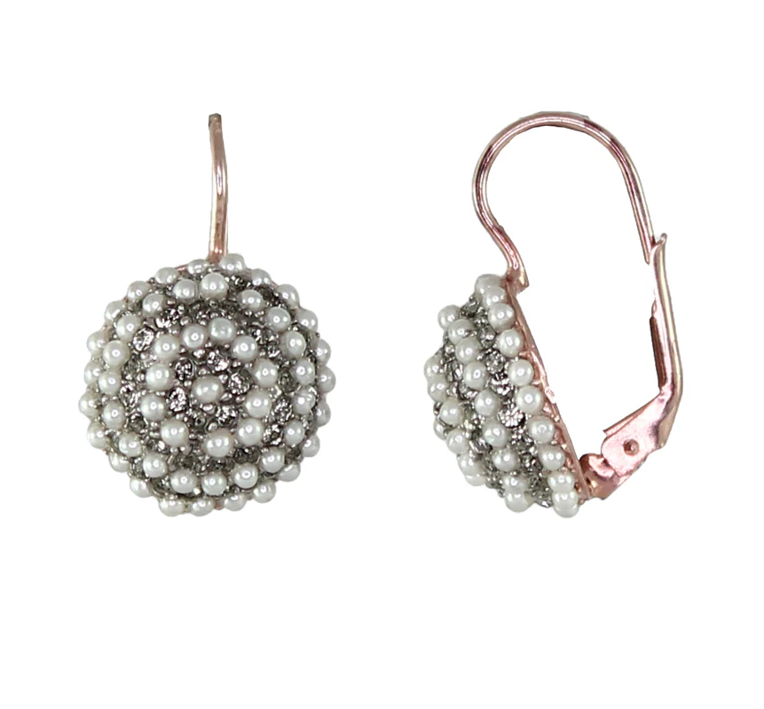 Italian Pearl & Crystal Mound Earrings