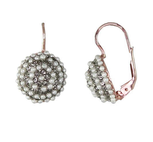 Italian Pearl & Crystal Mound Earrings