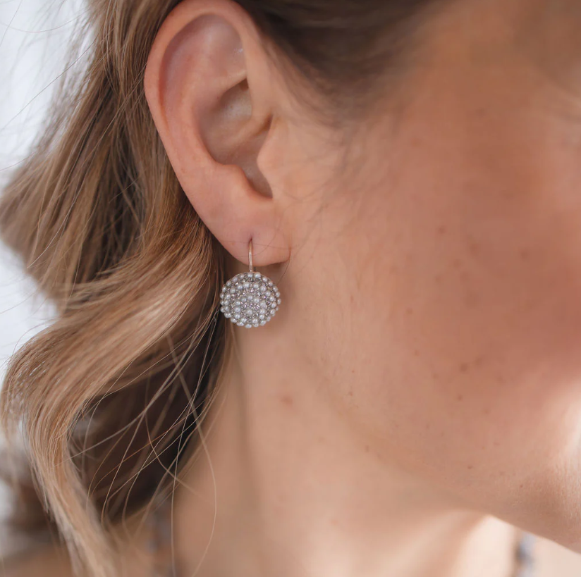 Italian Pearl & Crystal Mound Earrings