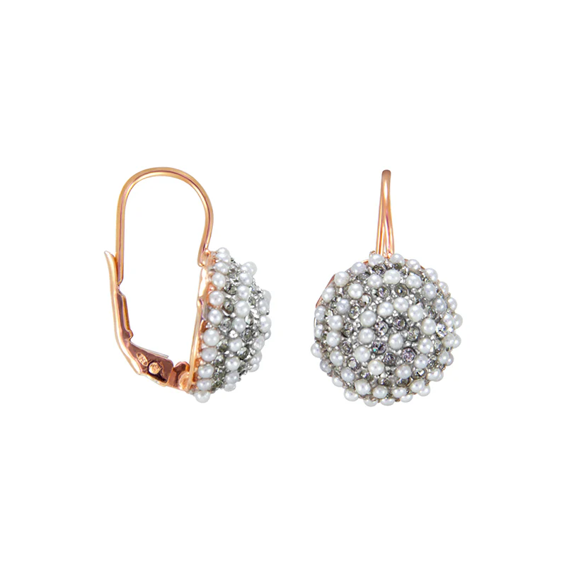 Italian Pearl & Crystal Mound Earrings