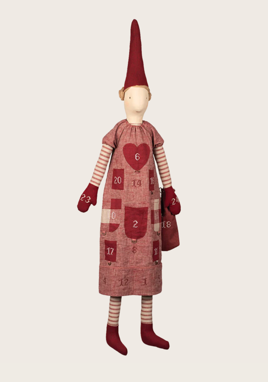 Maileg Christmas Advent Calendar Elf Girl With Red Dress