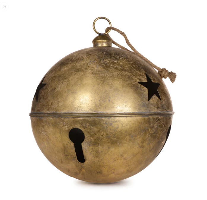 Extra Large 'Antique Gold' Bell Ornament