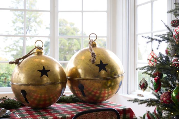 Extra Large 'Antique Gold' Bell Ornament
