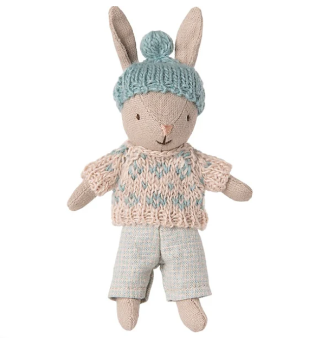 Maileg Winter Rabbit Micro Sand Mint