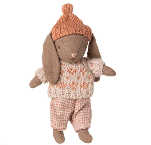 Maileg Winter Rabbit Micro Brown Rose
