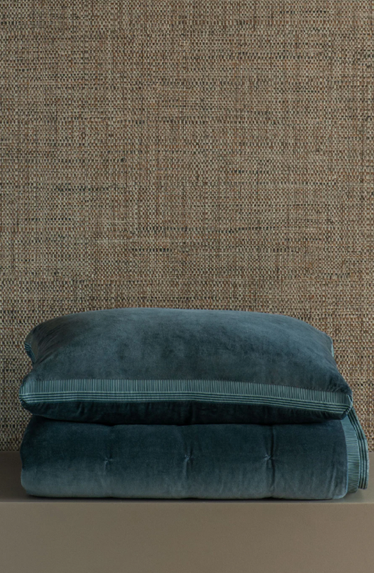 Bianca Lorenne 'Riga Prussian Blue' Velvet Cushion