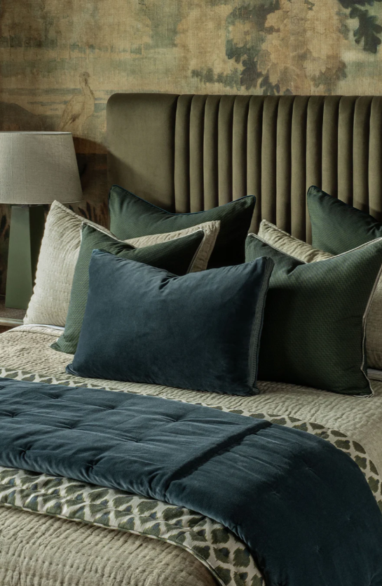 Bianca Lorenne 'Riga Prussian Blue' Velvet Cushion