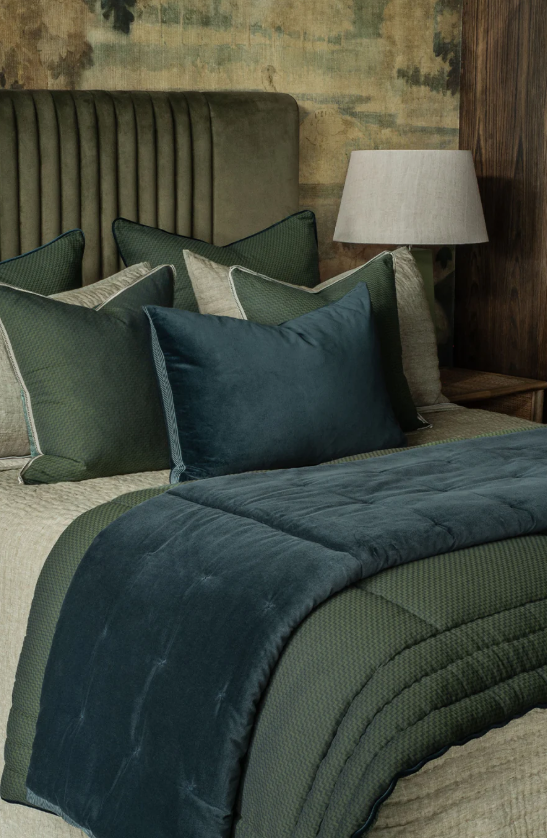 Bianca Lorenne 'Riga Prussian Blue' Velvet Cushion