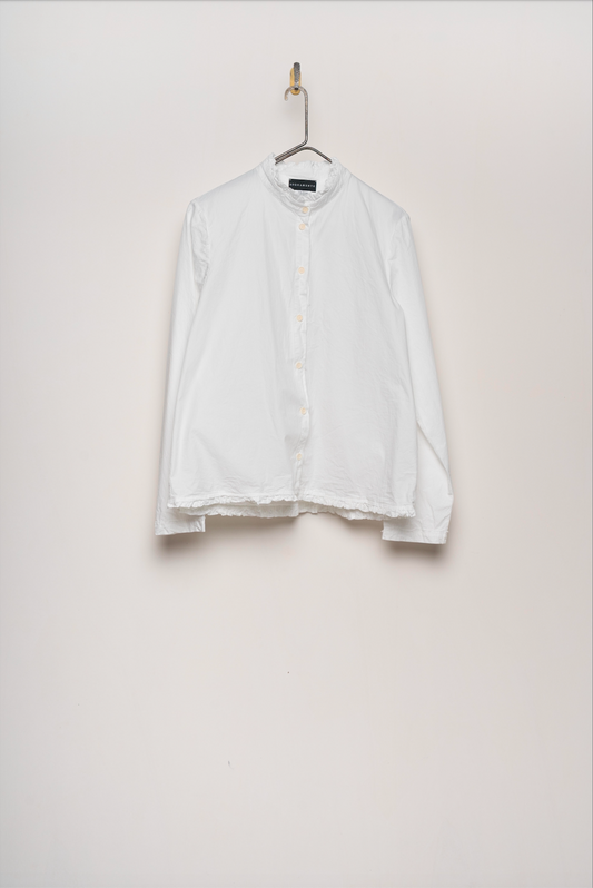 Aequamente Ruffle Button Up Shirt - White