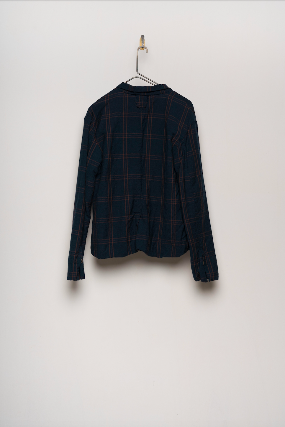 Aequamente Button Up Jacket - Navy/Brown Check
