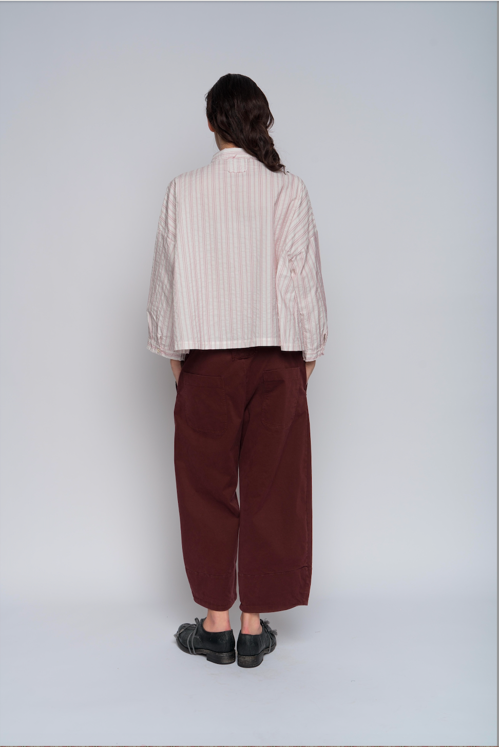 Aequamente Button Up Shirt - Red/White Stripe