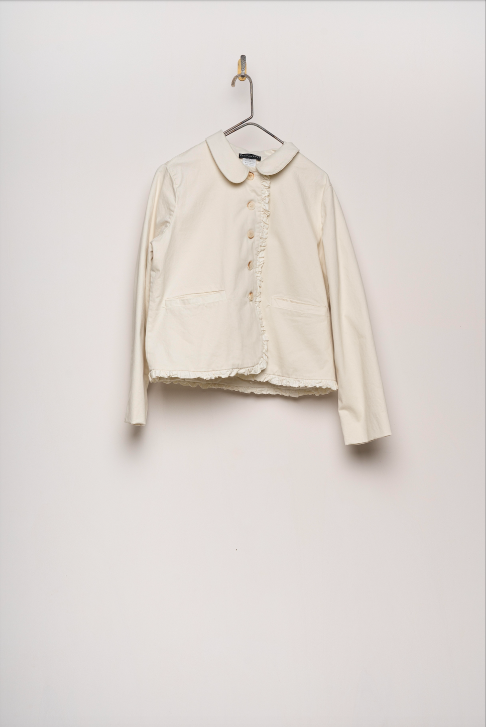 Aequamente Ruffle Button Up Jacket - Chalk
