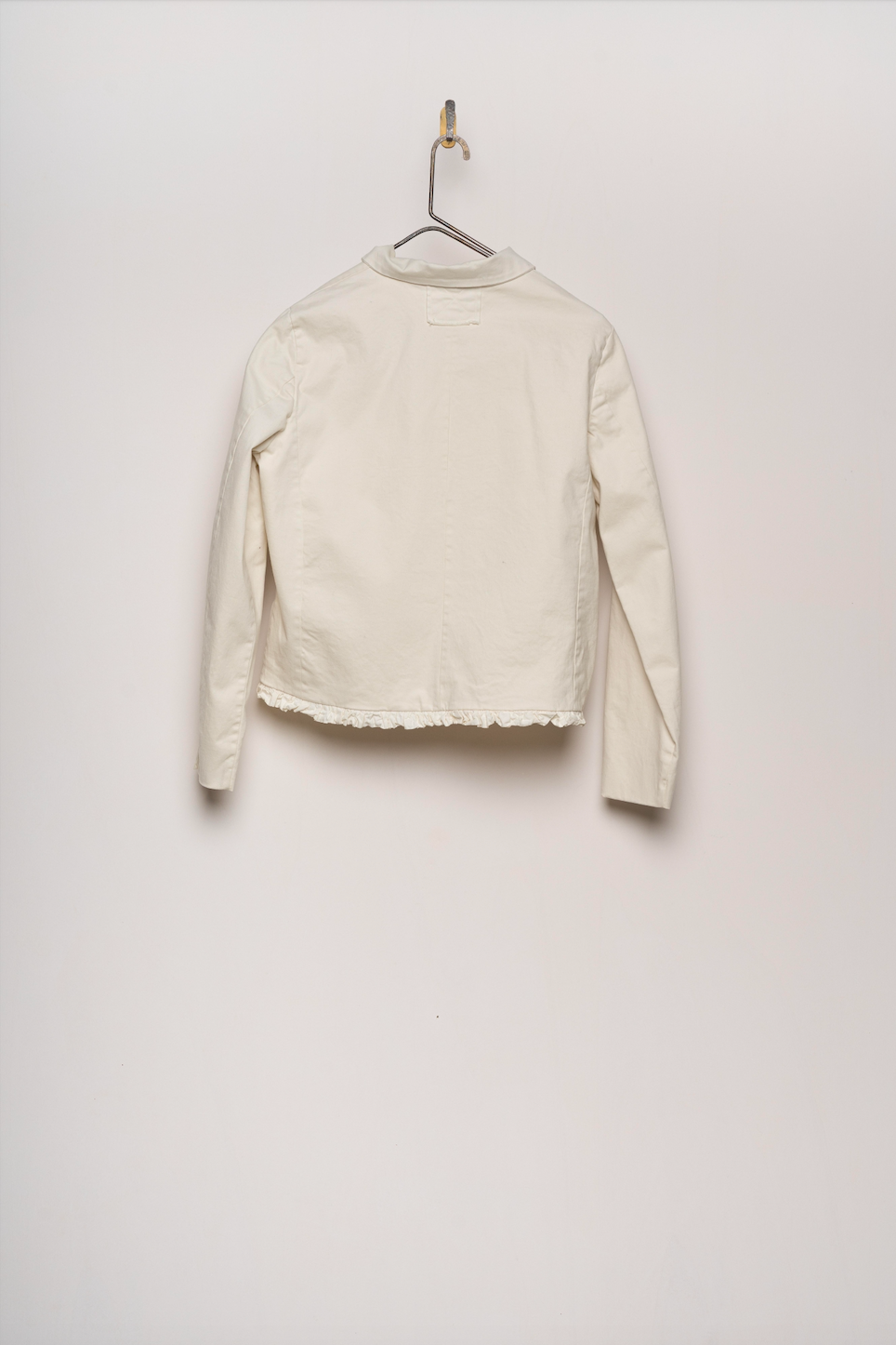 Aequamente Ruffle Button Up Jacket - Chalk