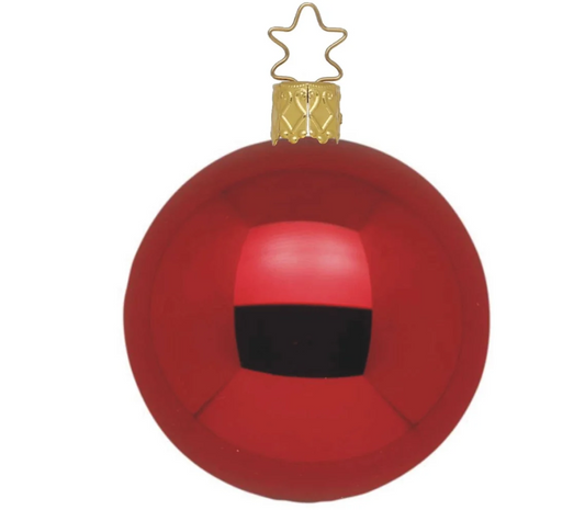German Glass Christmas Bauble - Shiny Oxblood Red - Large