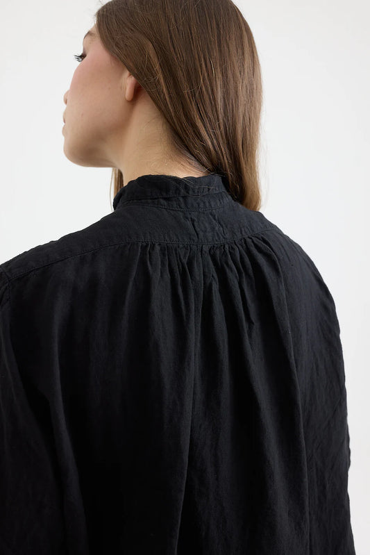 Metta Francoise Shirt - Black Linen