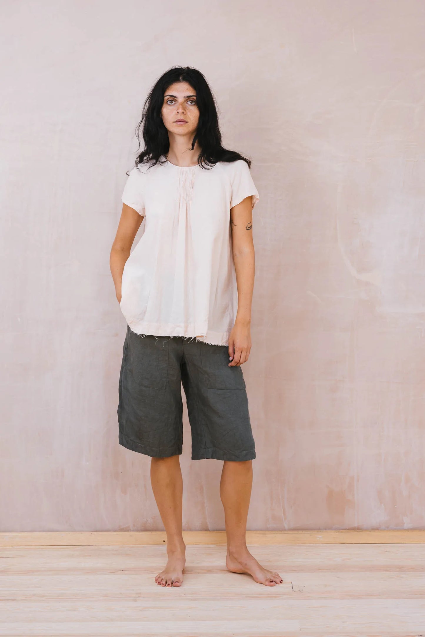 Sula Smock Top - Silver Peony LAST ONE Medium