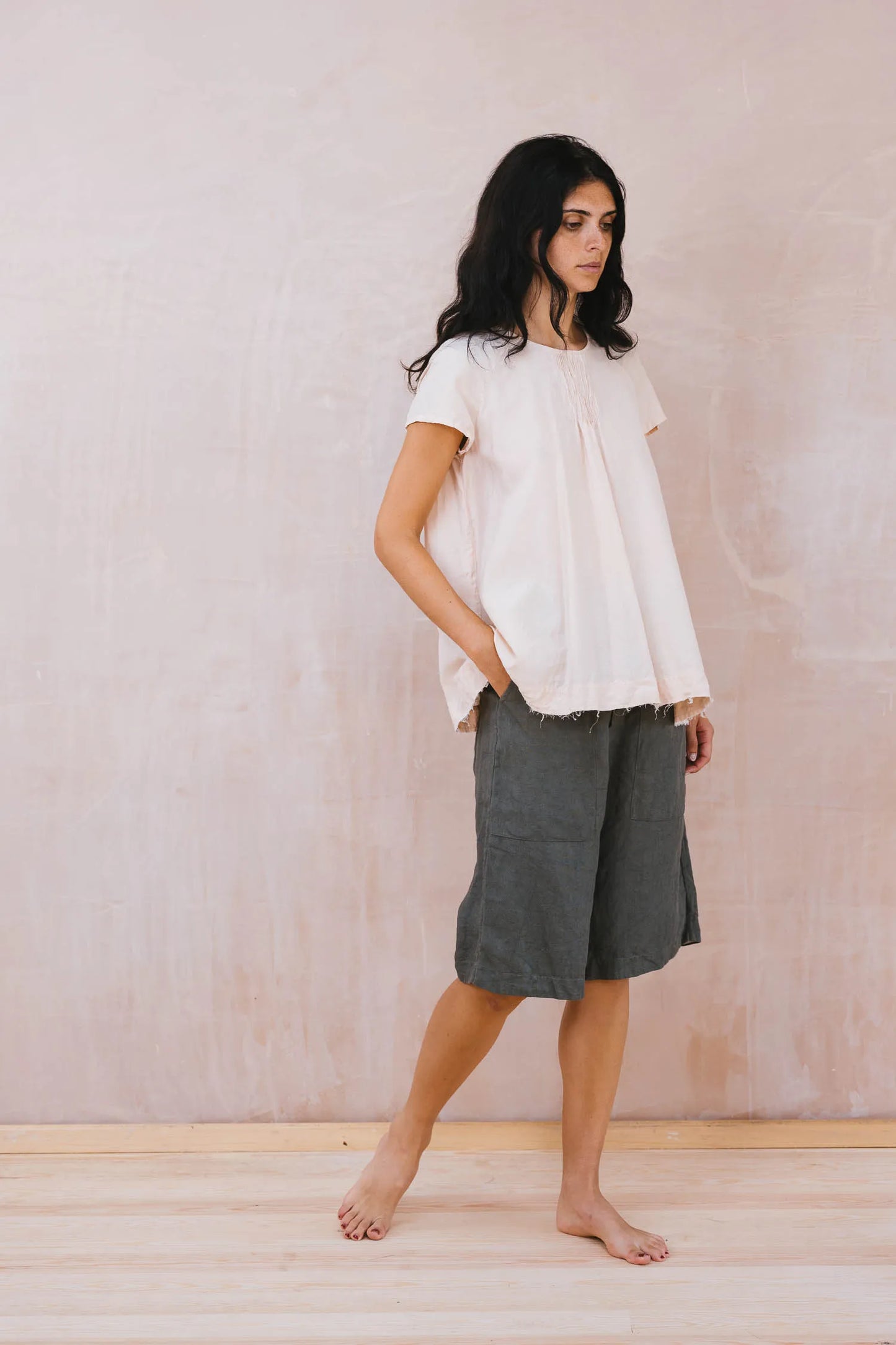 Sula Smock Top - Silver Peony LAST ONE Medium