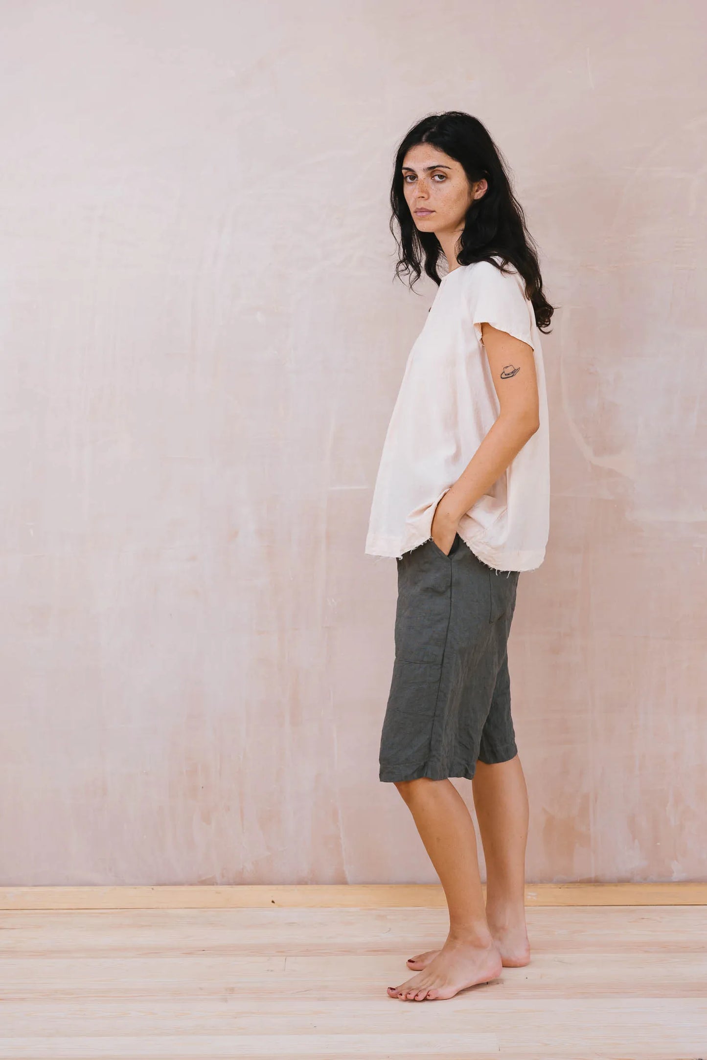Sula Smock Top - Silver Peony LAST ONE Medium