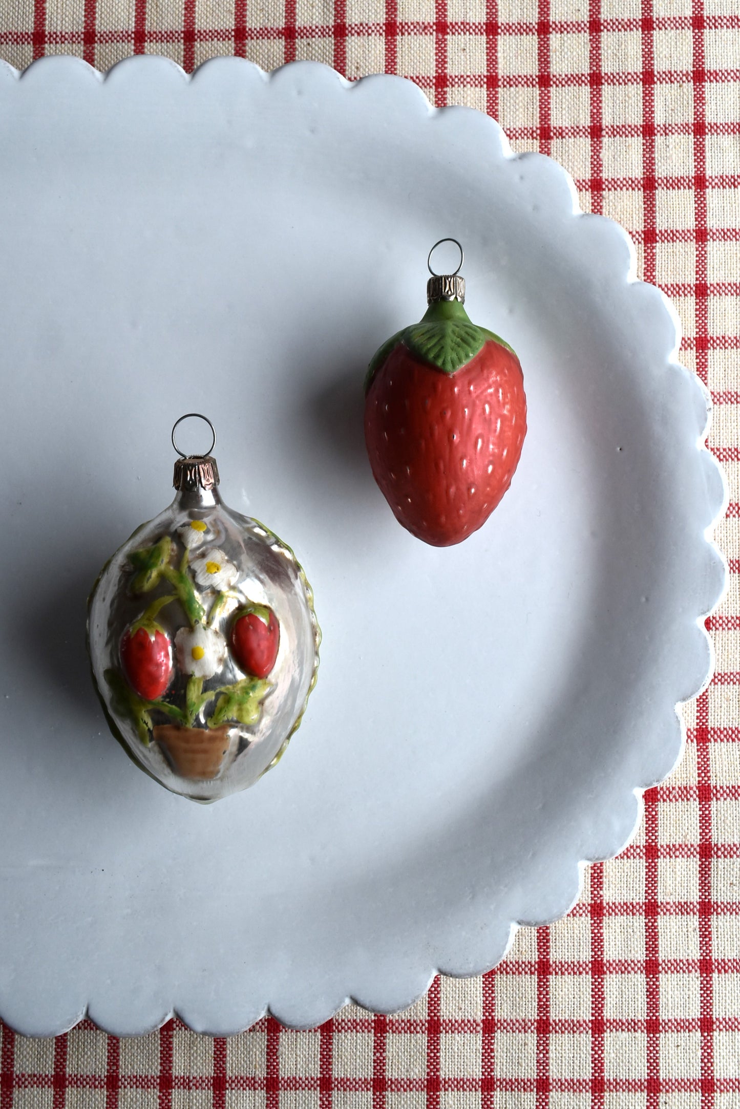 Strawberry Pair - Nostalgic German Christmas Ornaments - Set IV