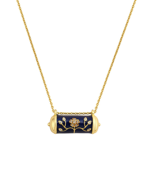 Fine French Gold Necklace - 'Tabiz Taj' Navy