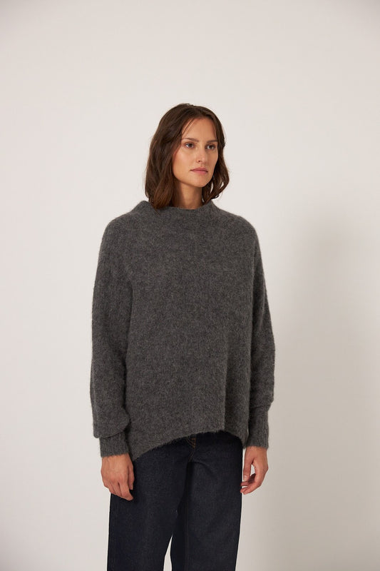 Francie Campfire Alpaca Knit Shadow Grey