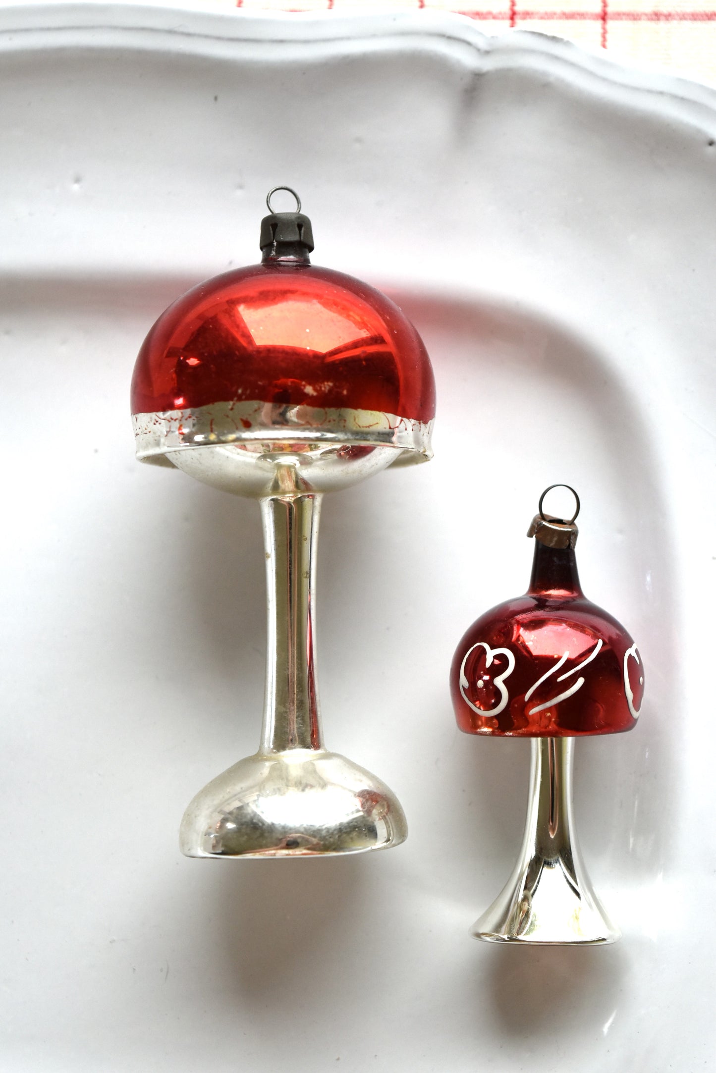 Vintage European Ornament - Standing Mushrooms