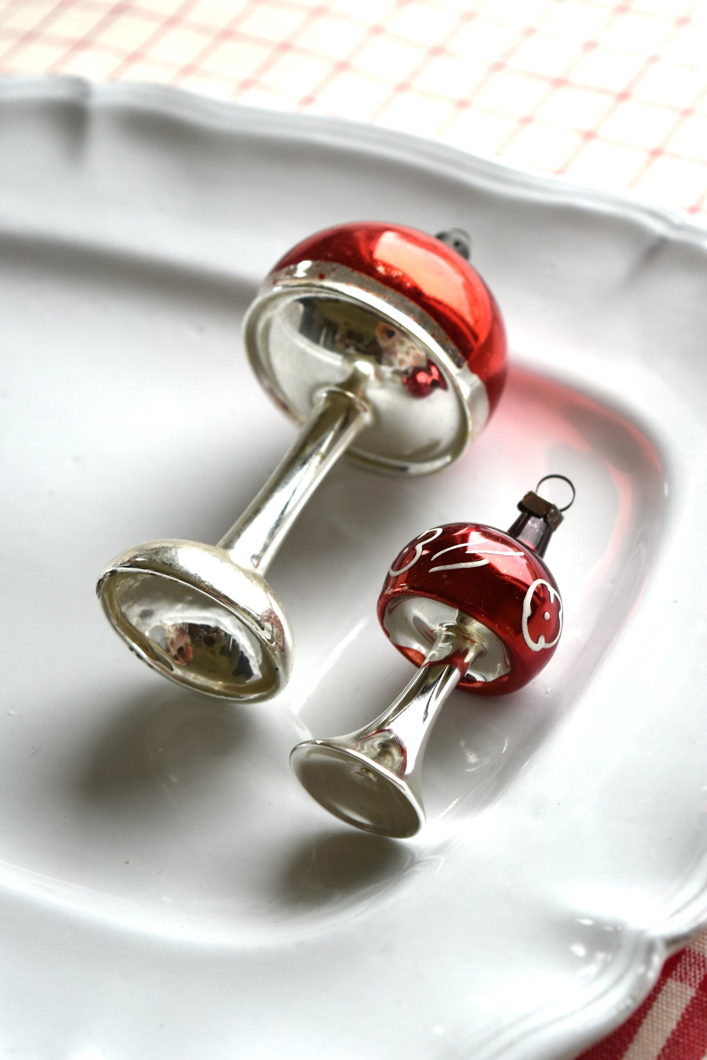 Vintage European Ornament - Standing Mushrooms