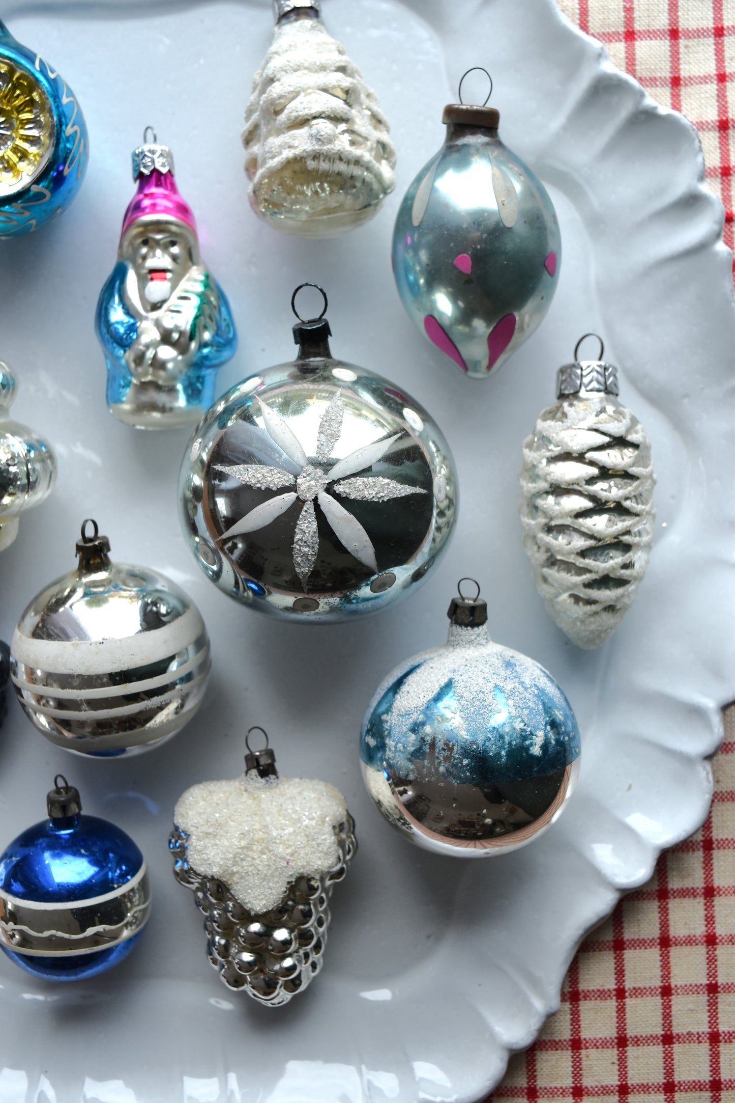 Vintage European Ornament Set - Blue I