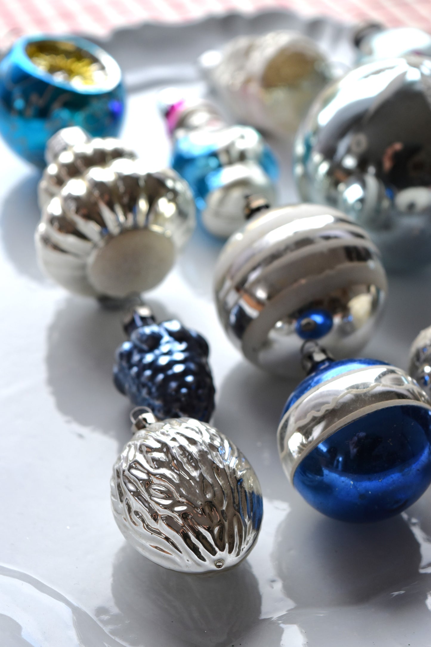 Vintage European Ornament Set - Blue I