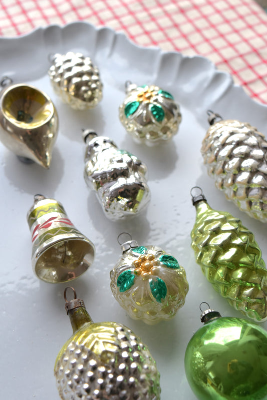 Vintage European Ornament Set - Green II