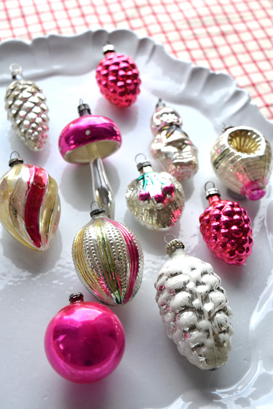 Vintage European Ornament Set - Pink III