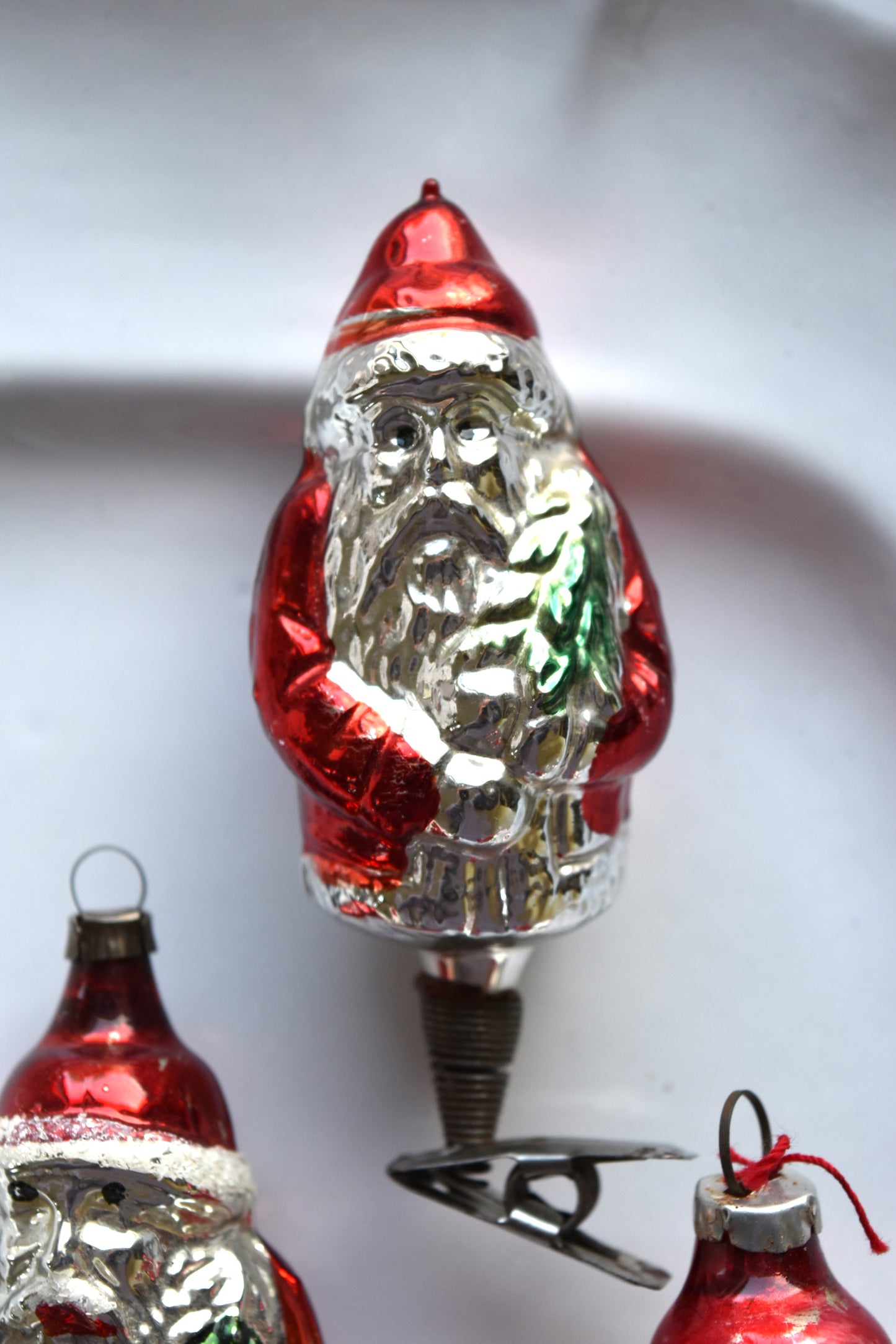 Vintage European Ornaments - Red Santas I